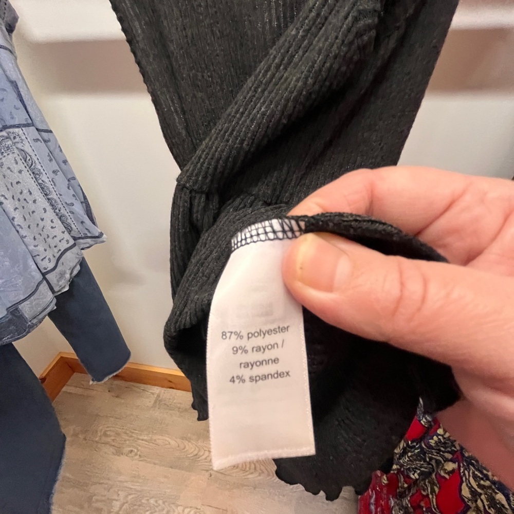 Maurices Black Ribbed Long Sleeve Top - Picture 3 of 7